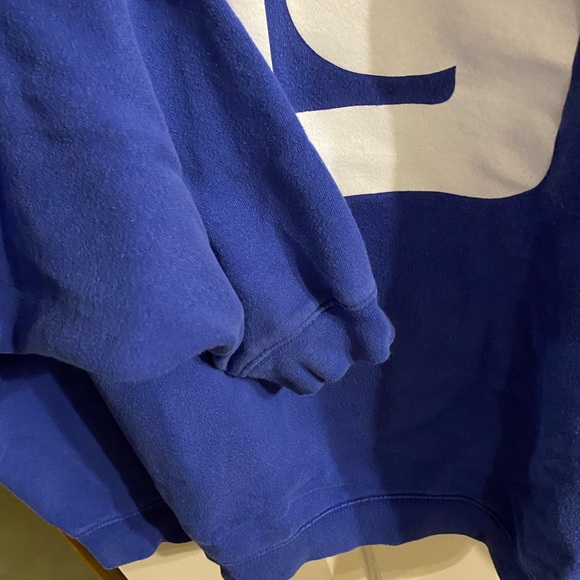 VTG 90s New York Giants Sweater Reebook Sz LRG Logo Blue Cotton Made in Jordan - Picture 6 of 8